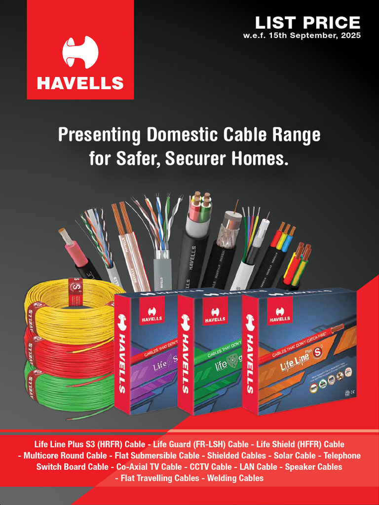 Havells Wire List Price_15th Sept 2025-Low Res | PDF | Electrical ...
