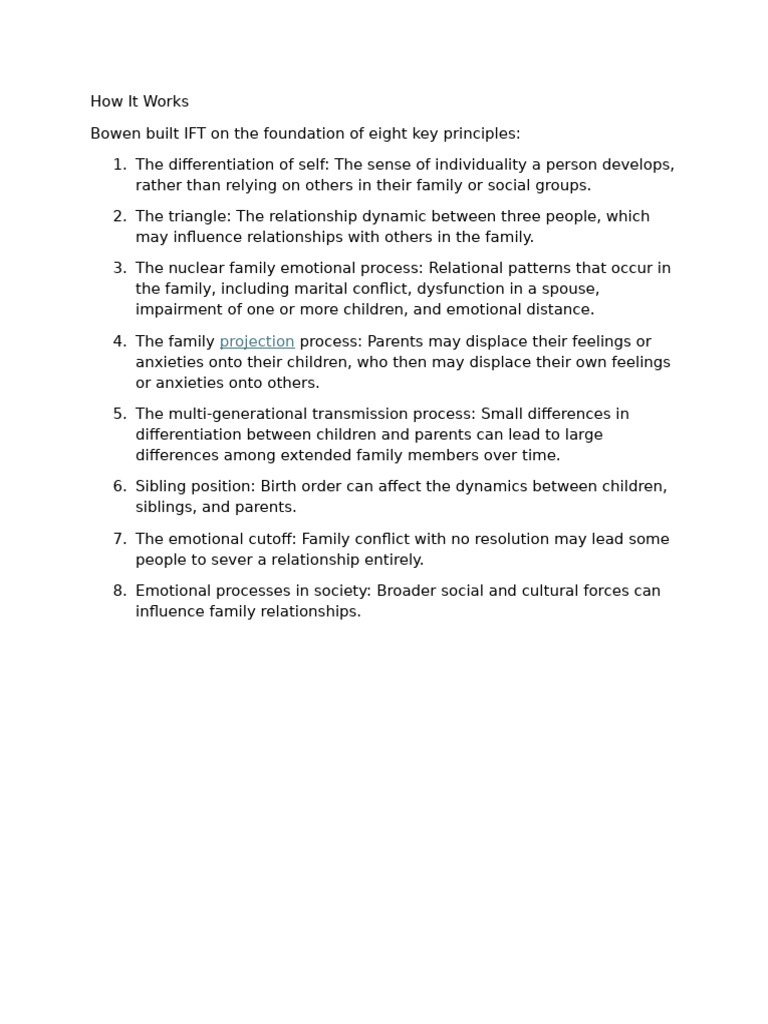 Key Principles of Bowen Family Therapy | PDF