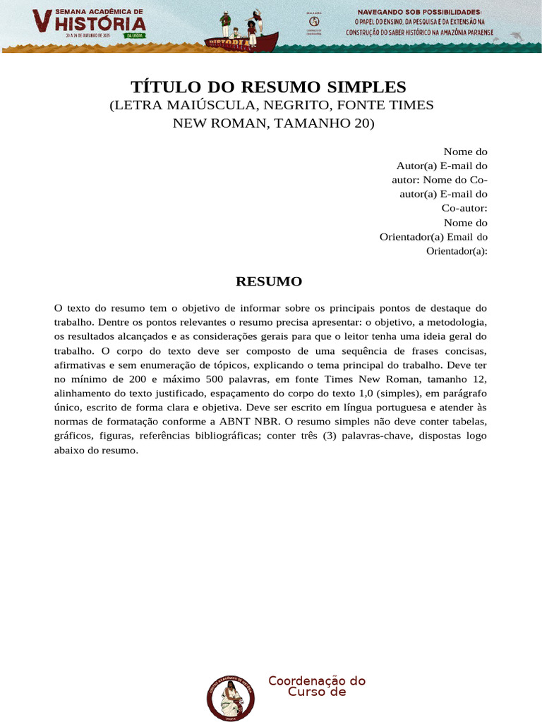 Modelo de Resumo Simples ABNT | PDF