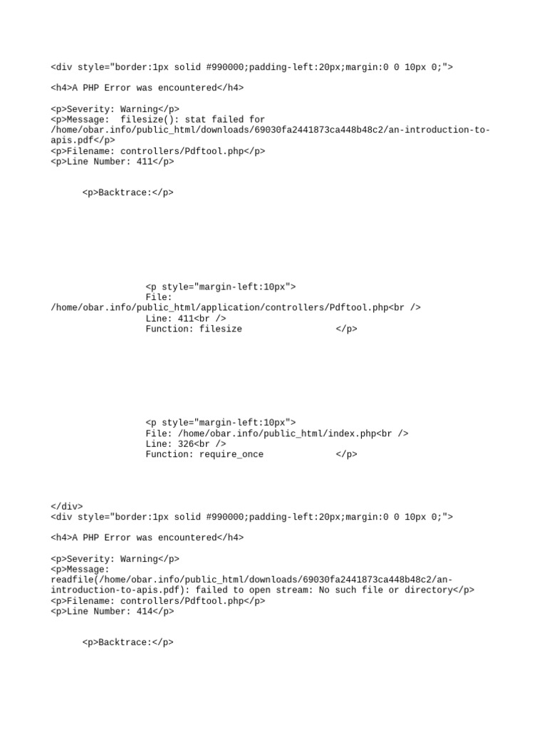 PHP File Access Errors Report | PDF
