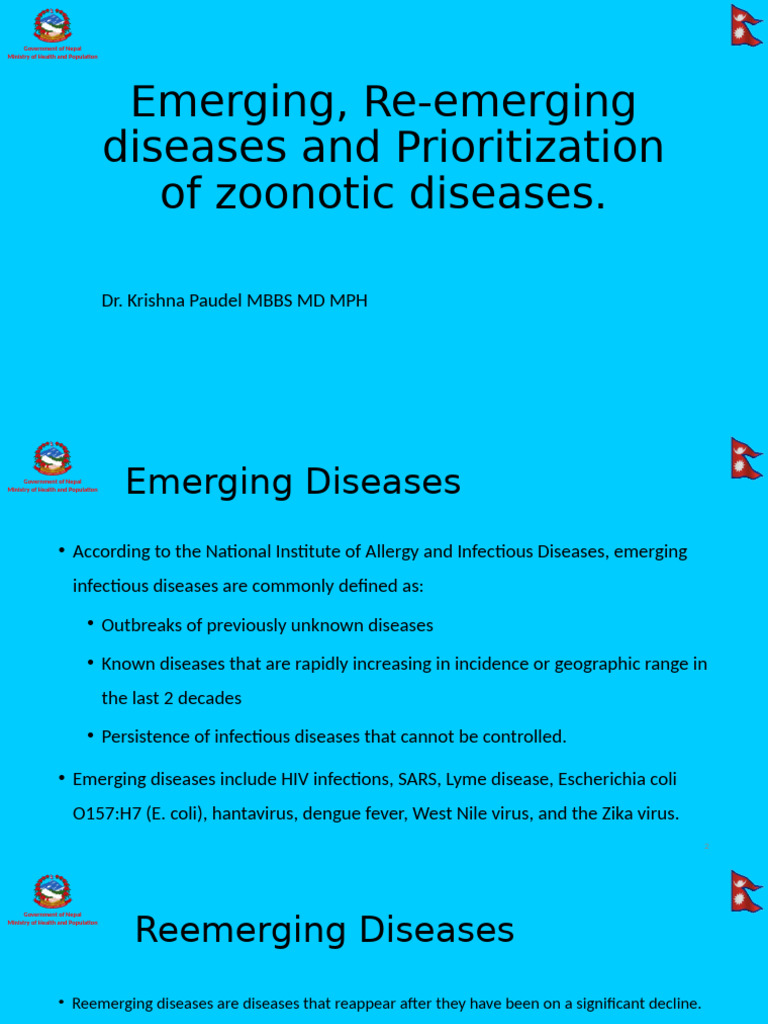 Emerging Reemerging and Zoonotic Diseases | PDF | Infection | Health ...