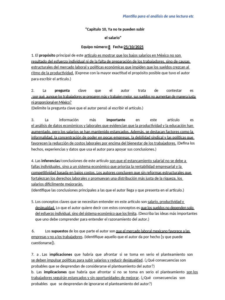 Capitulo 10, Ya No Te Pueden Subir El Salario | PDF | Salario ...