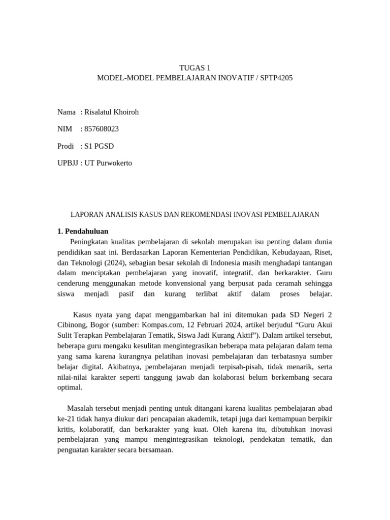 Rekomendasi Inovasi Pembelajaran Aktif | PDF