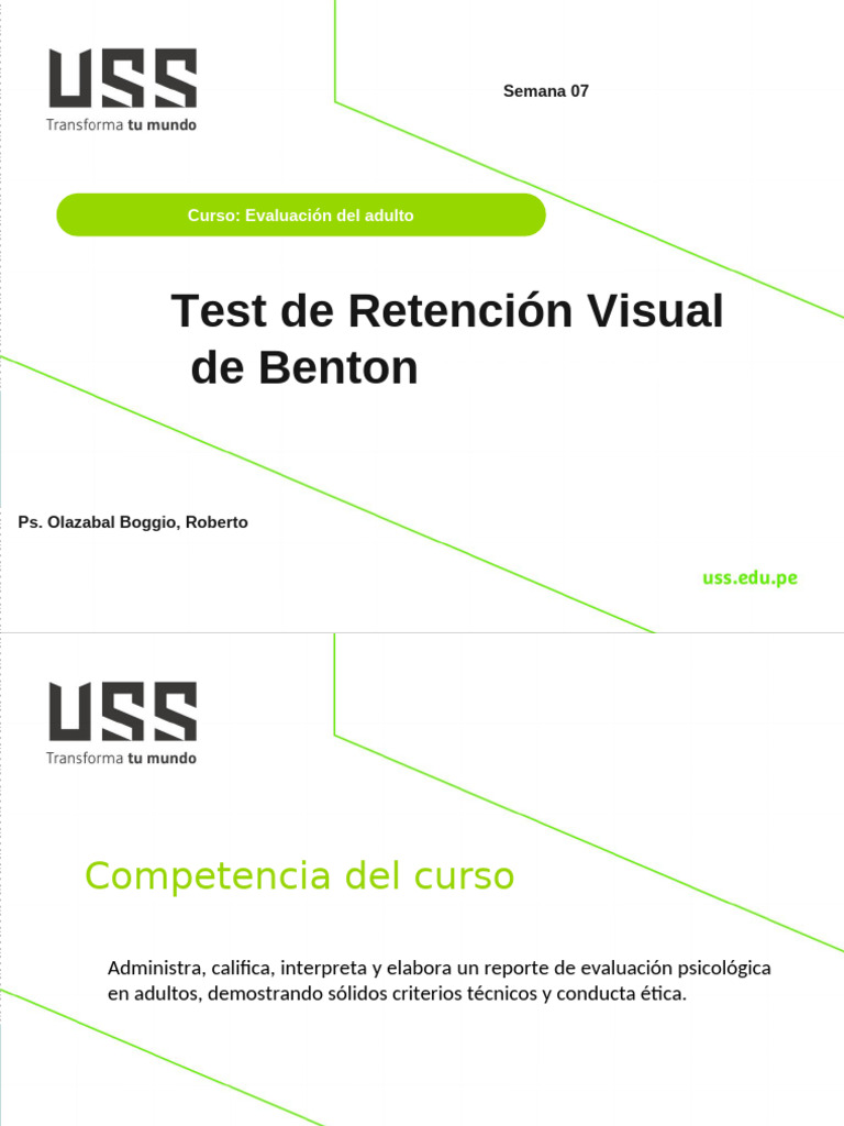 Test de Retención Visual de Benton | PDF | Sicología | Ciencias del ...