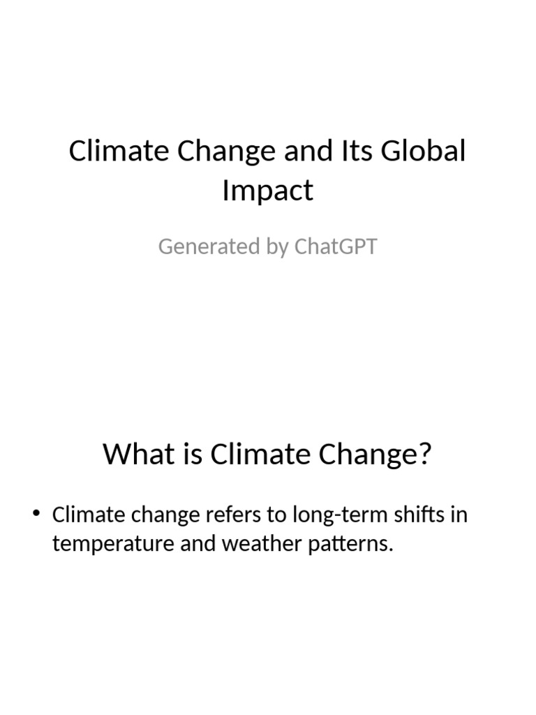Climate Change Impact | PDF