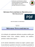 Métodos Titulométricos (Preciptação e Neutralização)