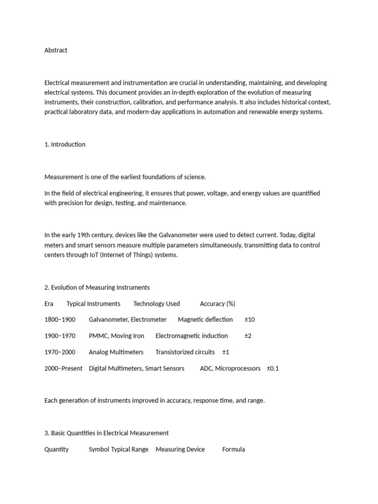 Evolution of Electrical Measurement Tools | PDF | Voltage | Instrumentation