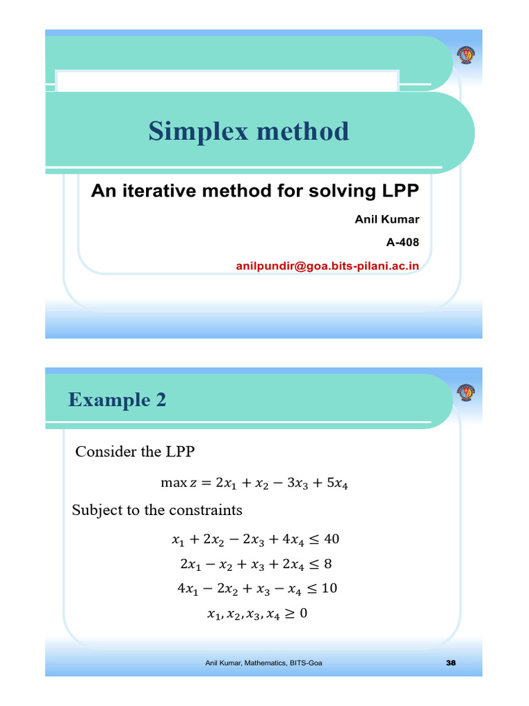 Lecture-8 Simplex Method | PDF