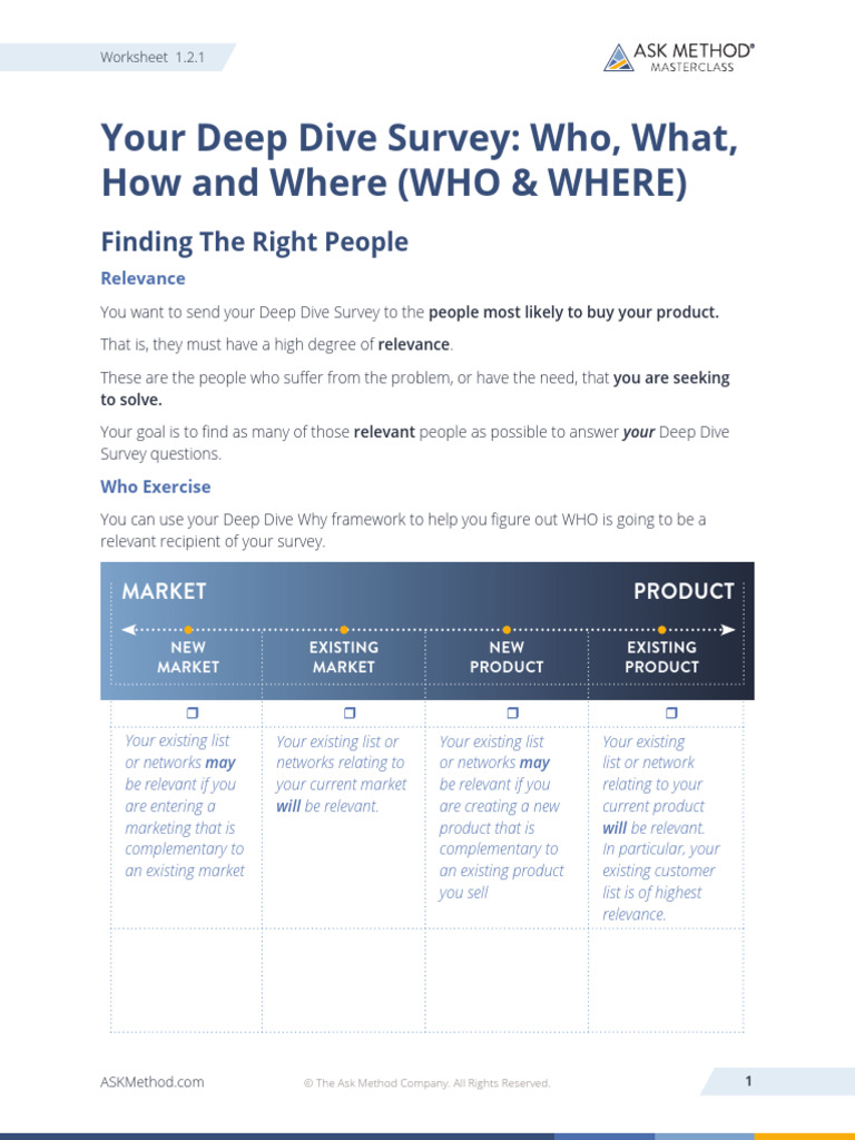 Deep Dive Survey Recipient Guide | PDF