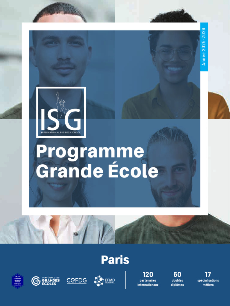 Programme Grande École ISG 2025-2026 | PDF | Maîtrise en administration ...