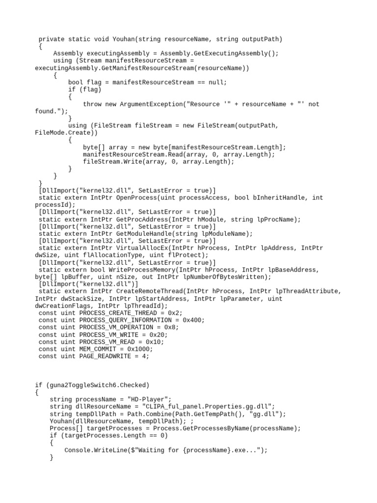 Injecting Dll | PDF | String (Computer Science) | Computer Programming