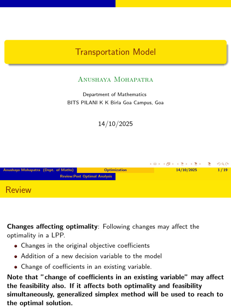 Transportation Model in Linear Programming | PDF | Mathematical ...