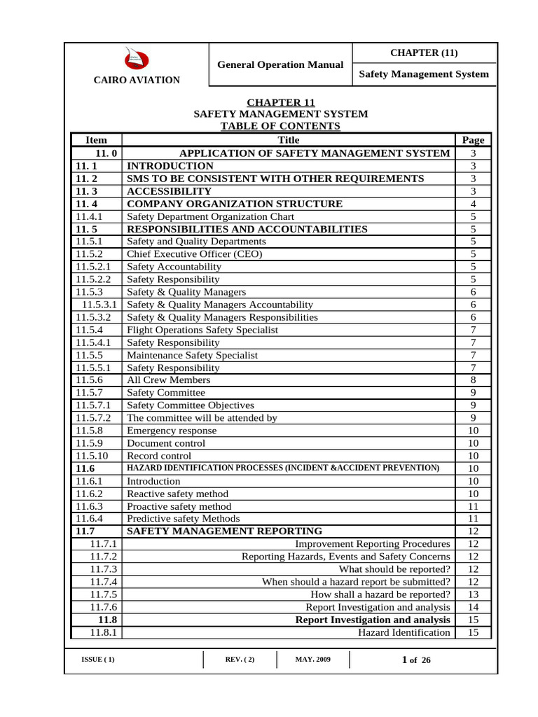 Cairo Aviation Safety Management System | PDF | Safety | Risk