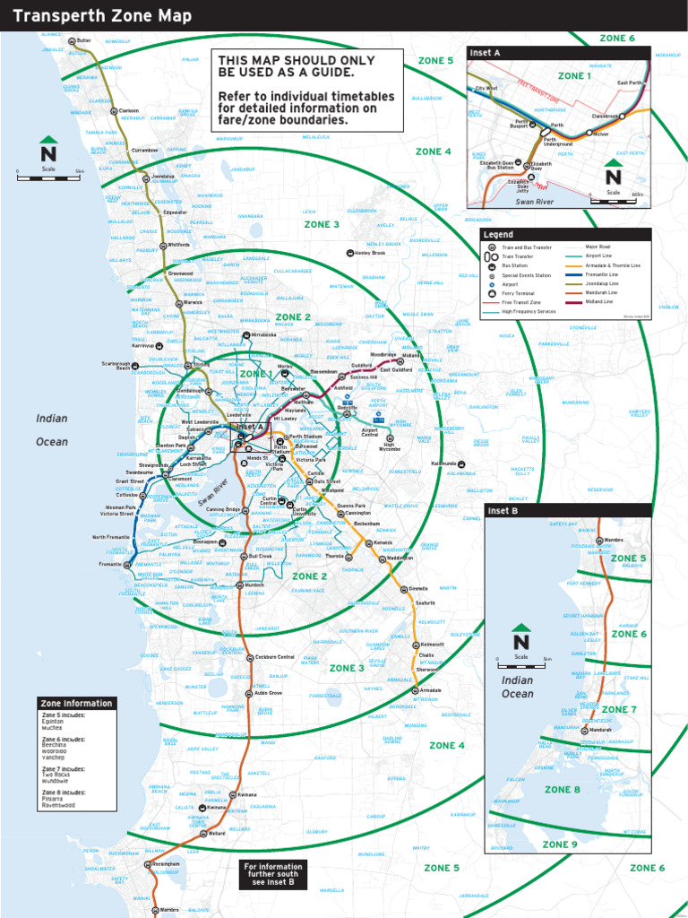 Transperth Zone Map Overview | PDF | Transport | Public Transport