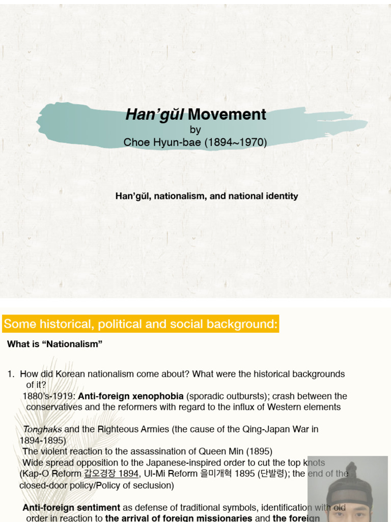 Han’gŭl Movement and Korean Nationalism | PDF | Korean Language | Korea