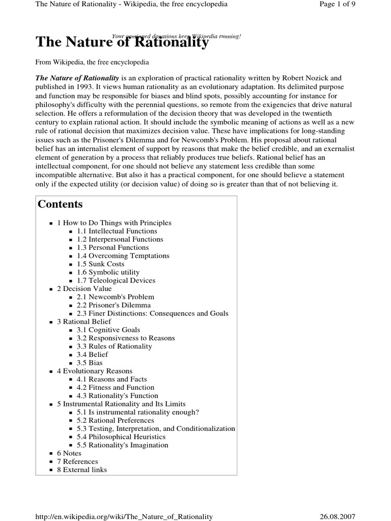 The Nature of Rationality | PDF | Rationality | Reason