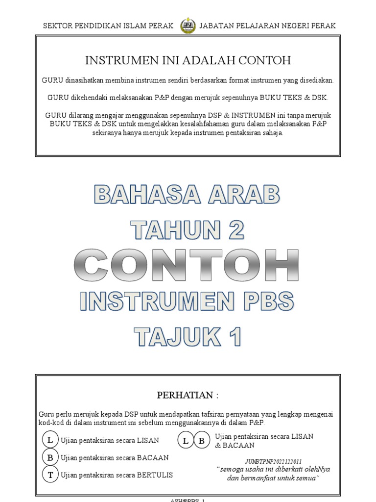 Contoh Instrumen Bahasa Arab Tahun 2 Band 1 6 Pdf