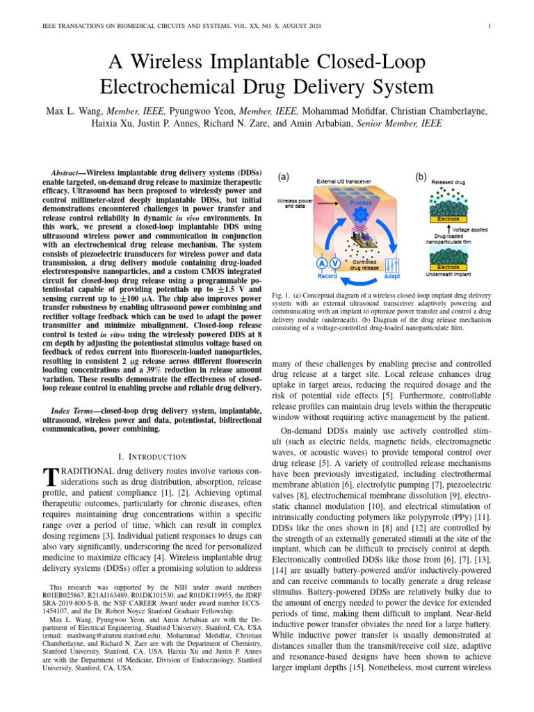 Wireless Closed-Loop Drug Delivery System | PDF | Analog To Digital ...