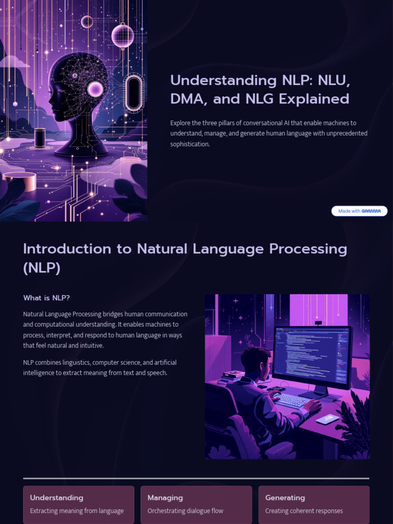NLP Explained: NLU, DMA, NLG Basics | PDF | Semantics | Linguistics