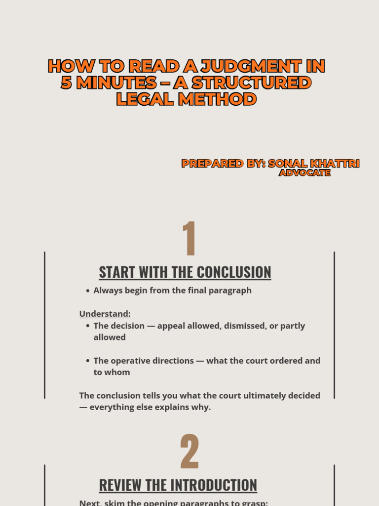 Read Legal Judgments in 5 Minutes | PDF