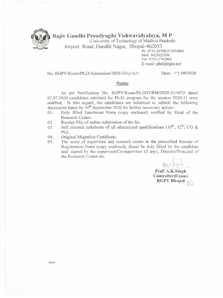 Scan140920125416 - PHD NOTIFICATION 2020-21 | PDF