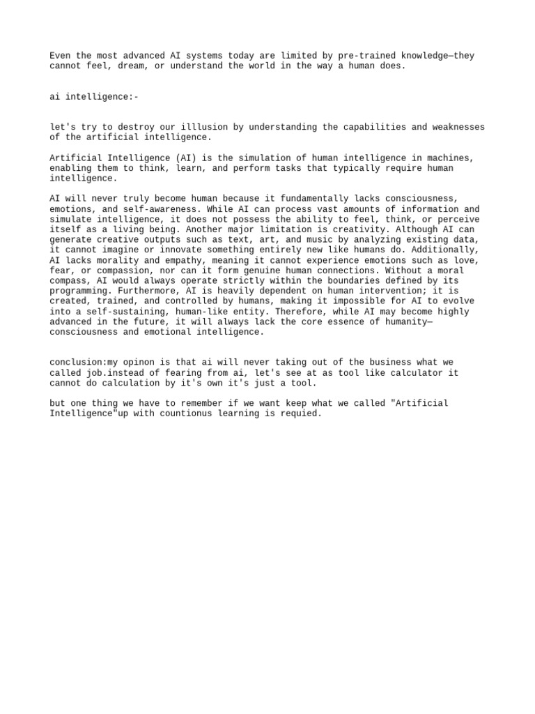 Limitations of Artificial Intelligence | PDF