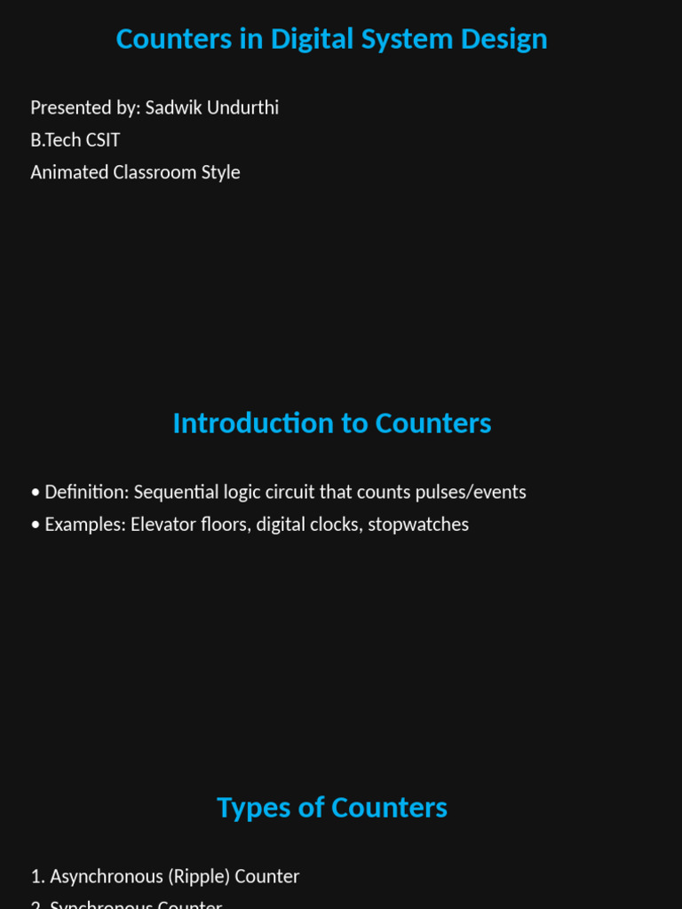 Counters in Digital System Design | PDF