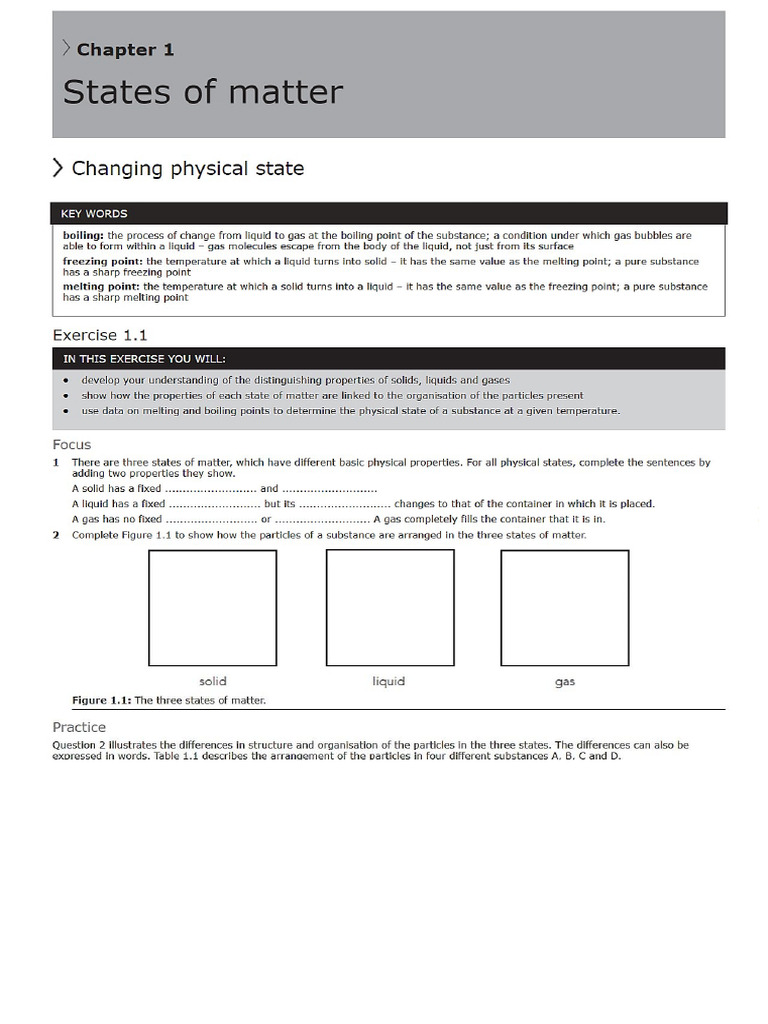 States of Matter Practice | PDF | Thermodynamics | Phases Of Matter