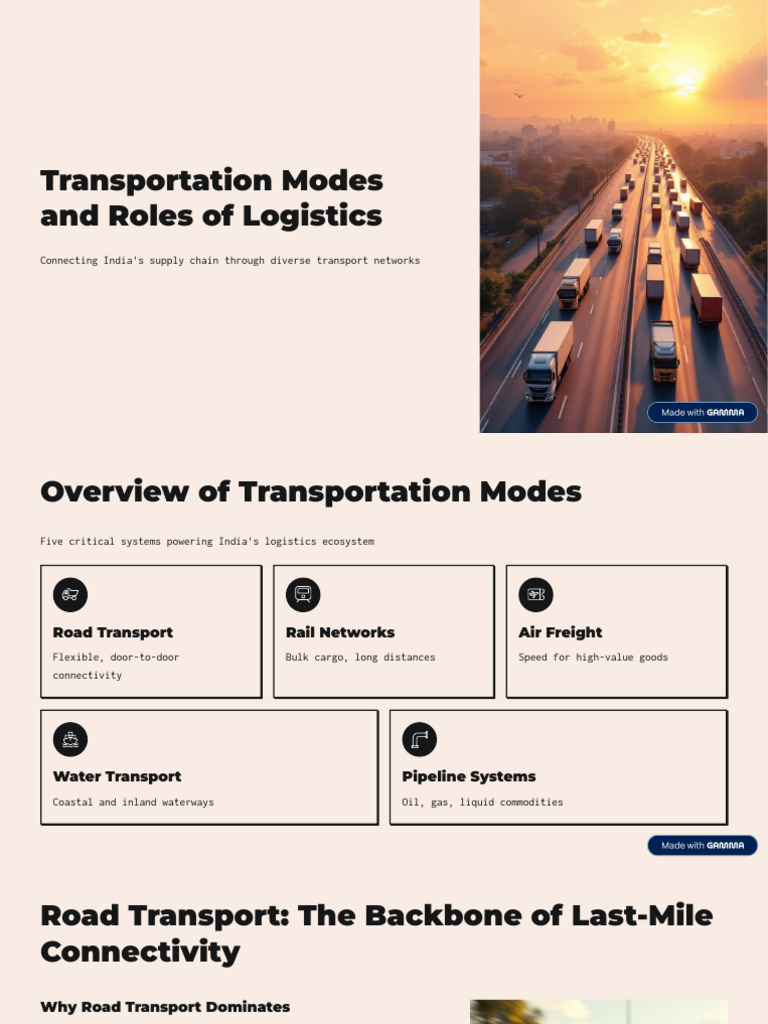 Transportation Modes in Indian Logistics | PDF | Transport | Cargo