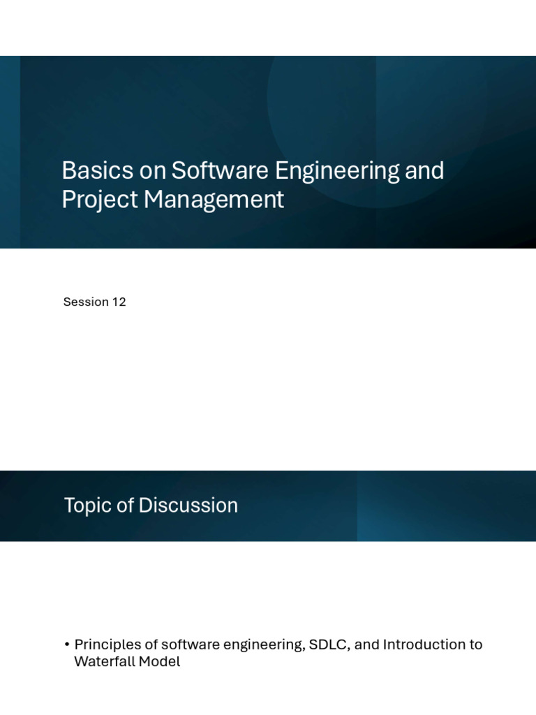 Software Engineering Principles & SDLC Overview | PDF | Software ...