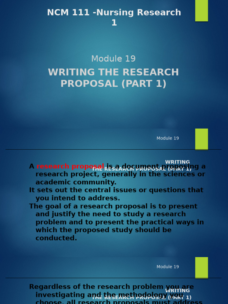 Nursing Research Proposal Writing Guide | PDF | Table Of Contents ...