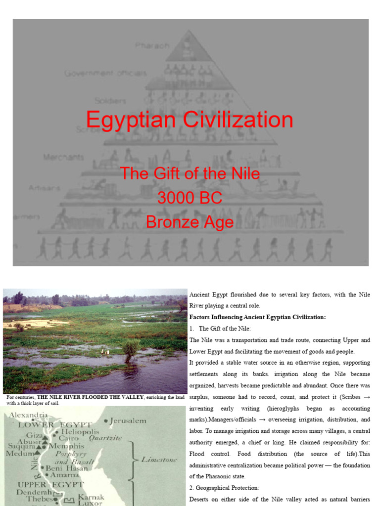 Key Factors of Ancient Egyptian Civilization | PDF | Ancient Egyptian ...