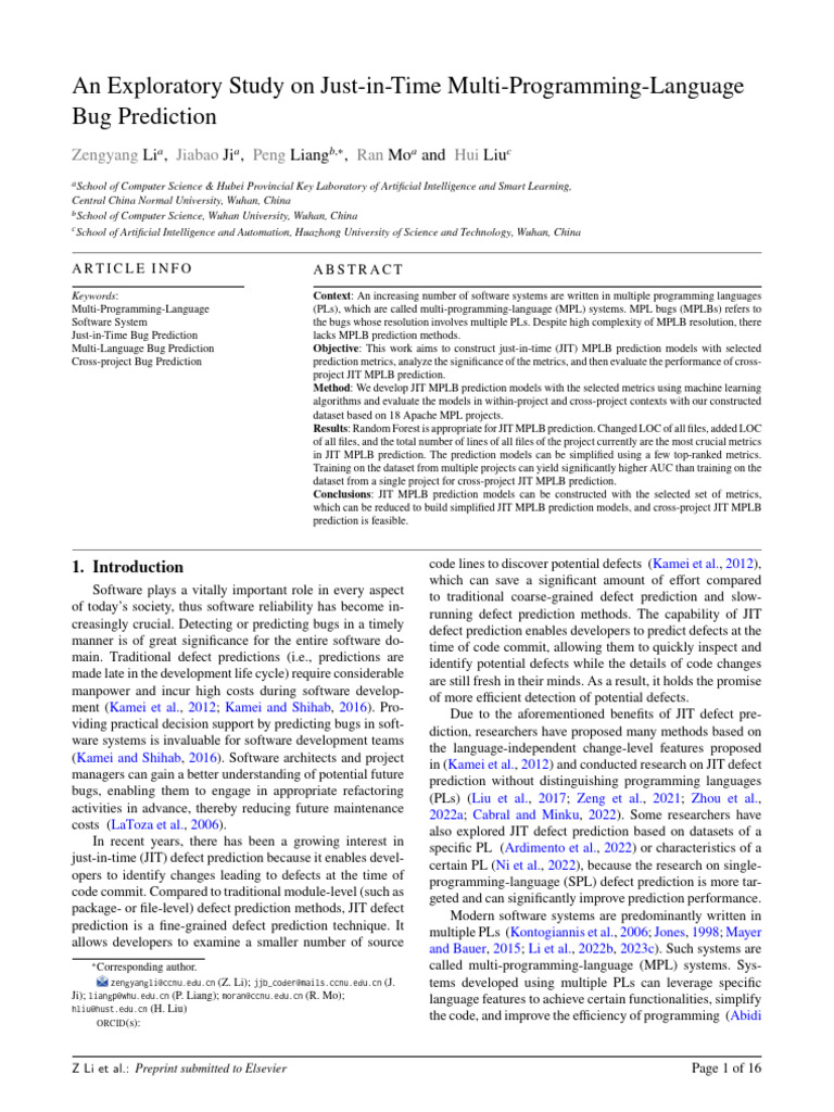 An Exploratory Study On Just-in-Time Multi-Programming-Language Bug ...