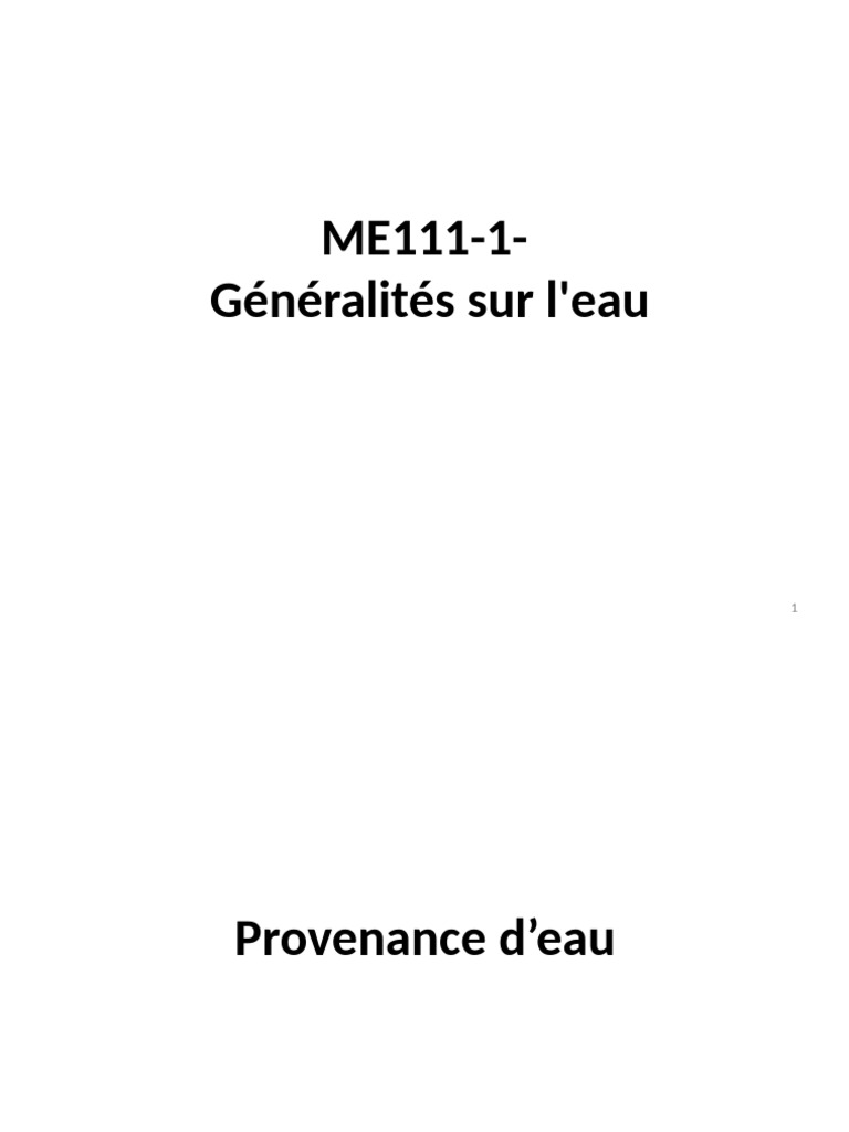 ME111!1!1 Provenance D'eau | PDF