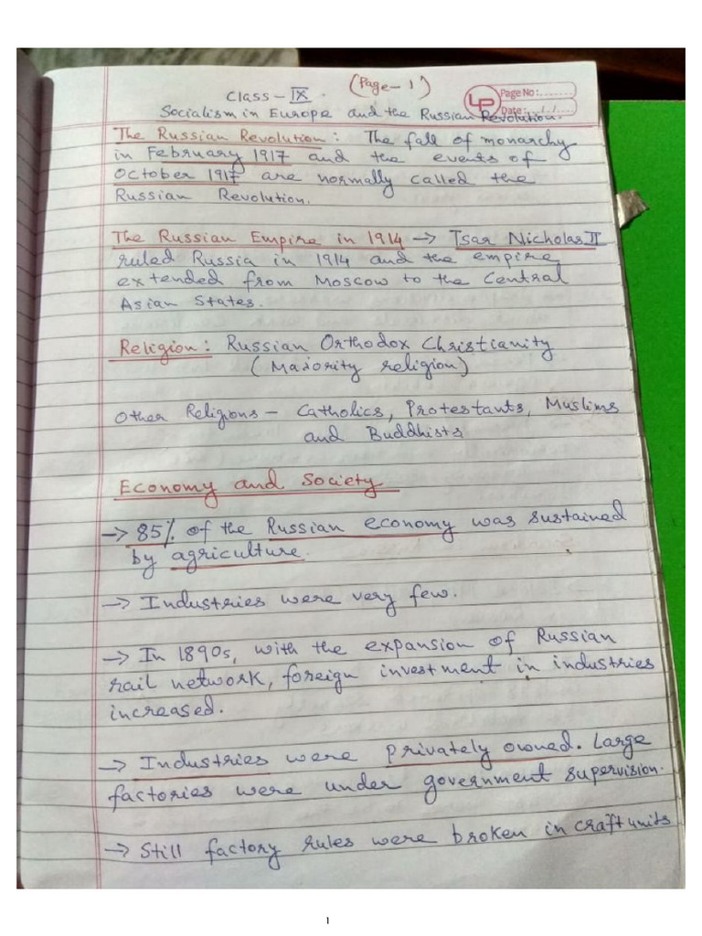 Russian Revolution, Notes | PDF