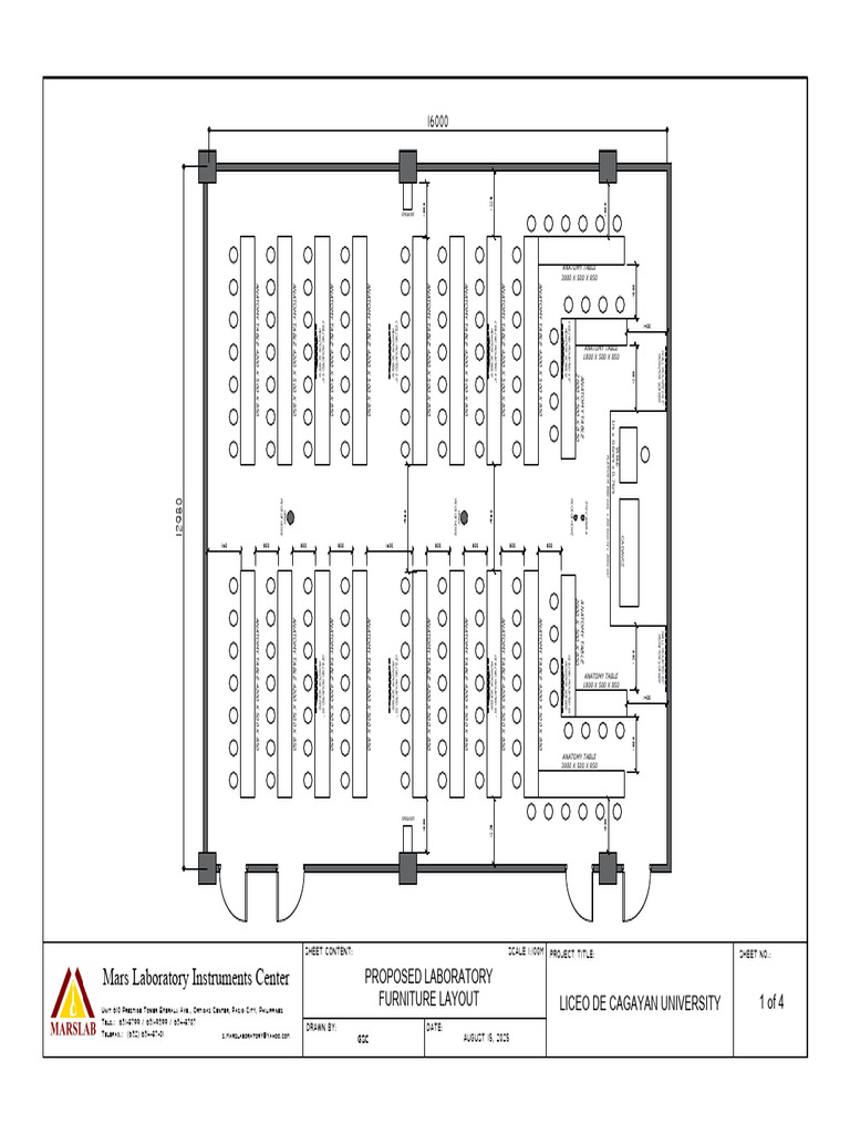 Proposed Anatomy Lab Furniture Layout | PDF