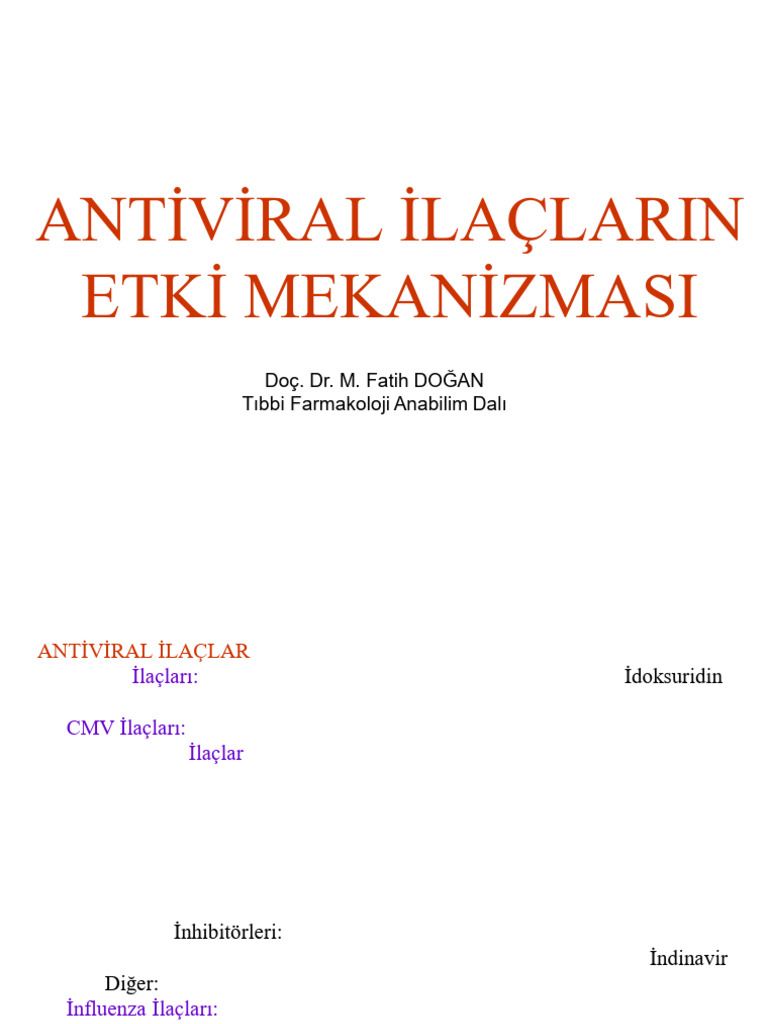Anti̇vi̇ral İlaçlar | PDF