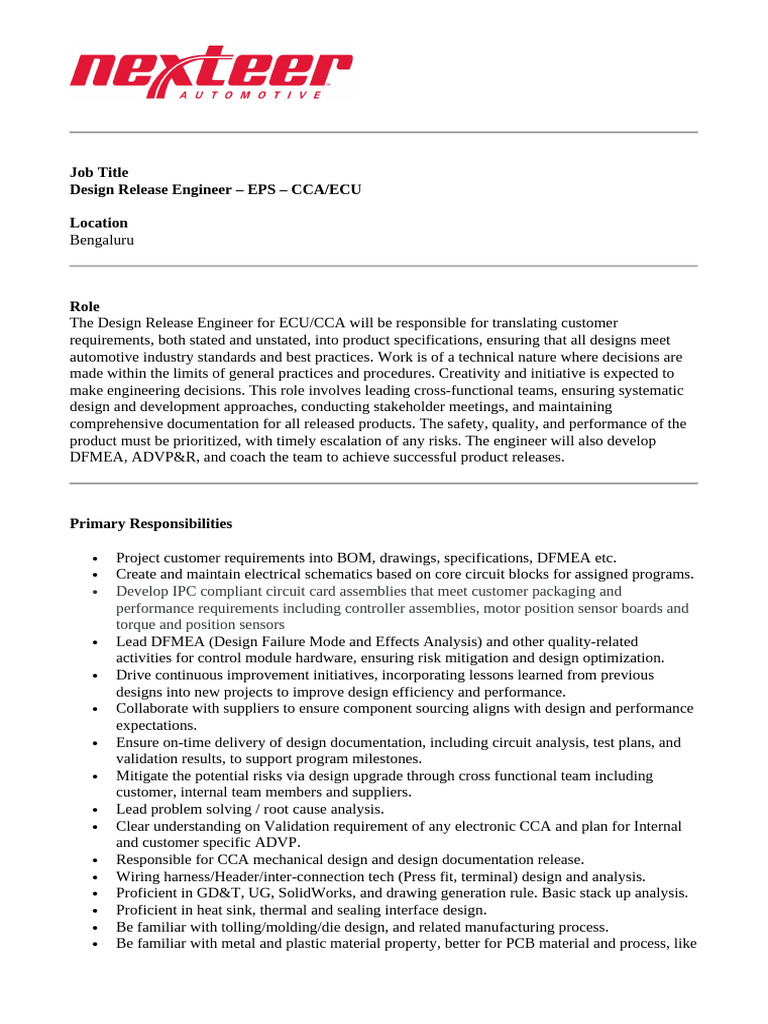 Design Release Engineer Job in Bengaluru | PDF | Printed Circuit Board