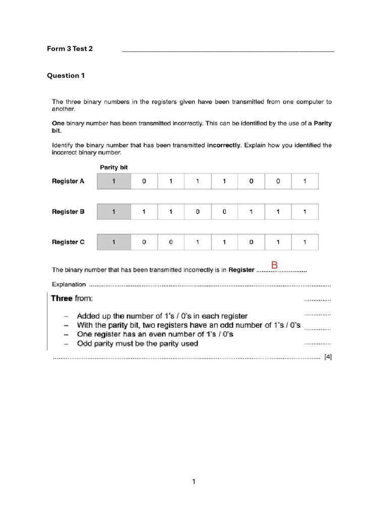 Form 3 Test 2: Check Digit Explained | PDF