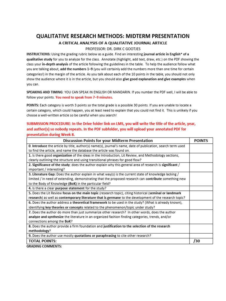 Qualitative Research Midterm Analysis | PDF | Science | Methodology