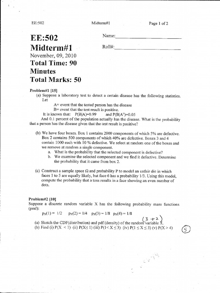 EE502 Mid 1 Old | PDF