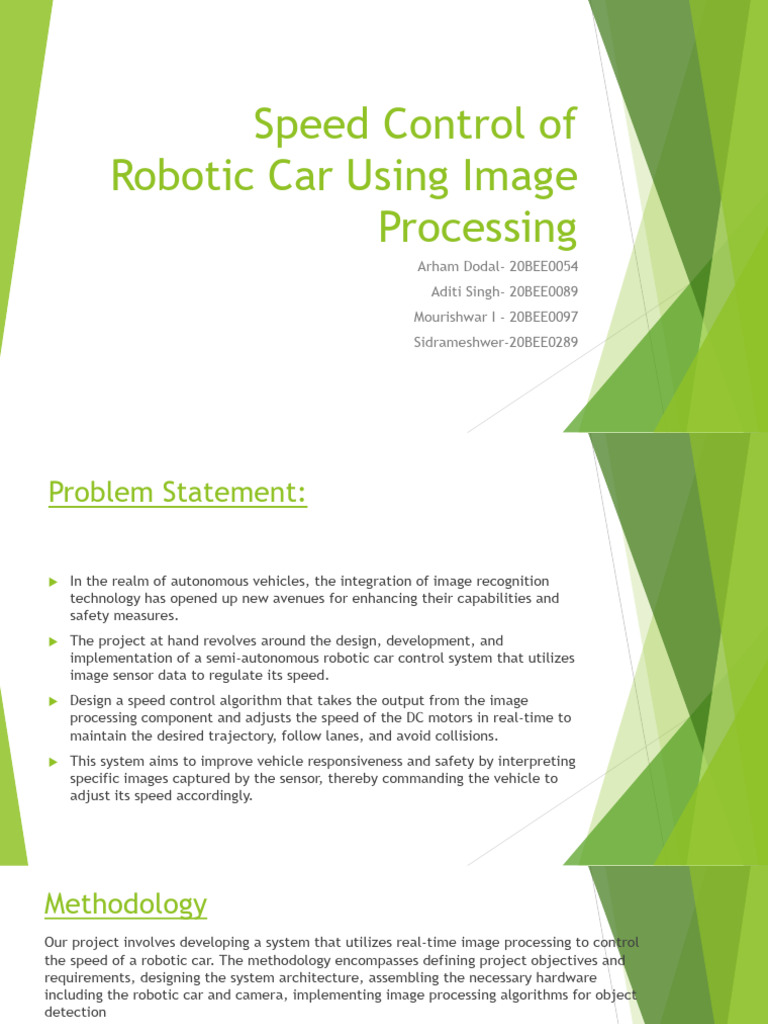 Robotic Car Speed Control via Image Processing | PDF | Computer Vision ...