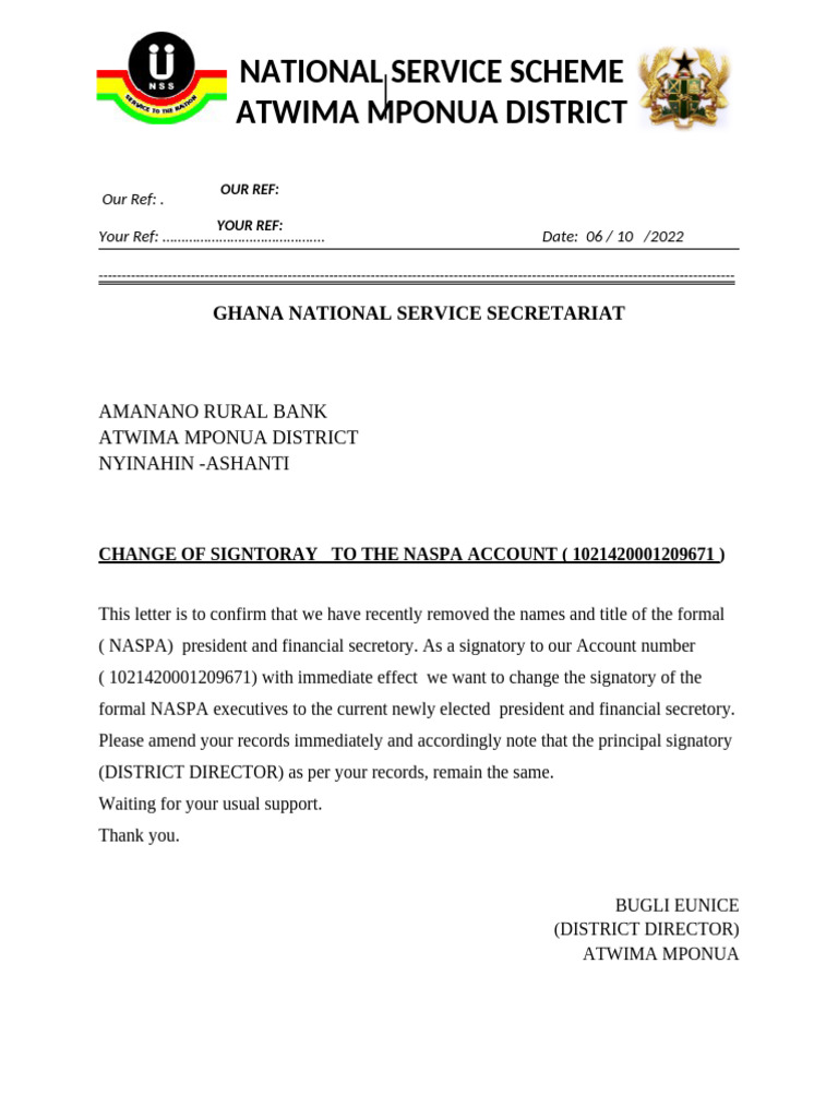 Change of Signatory | PDF