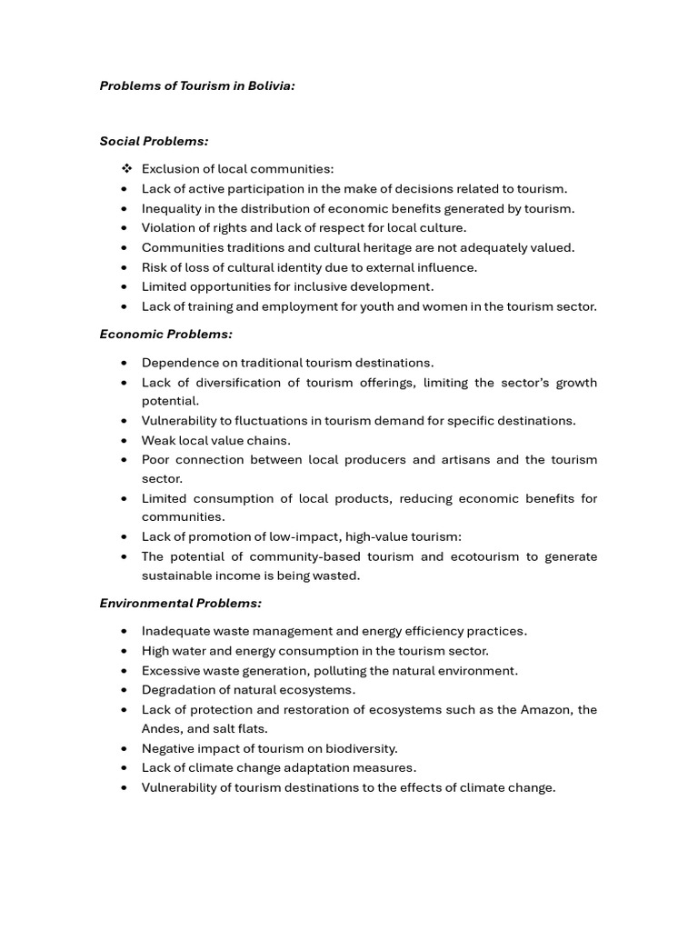 Problems of Tourism | PDF | Tourism | Sustainability