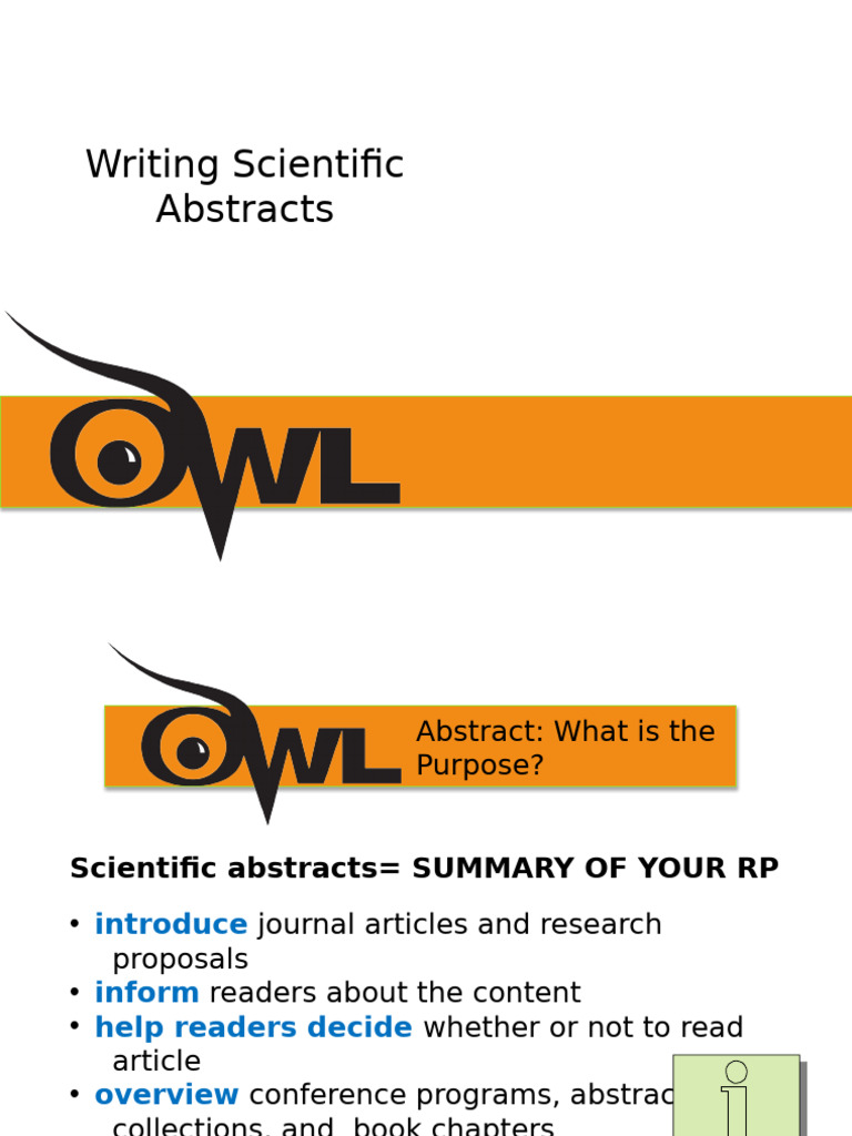 Writing Effective Scientific Abstracts | PDF | Abstract (Summary ...