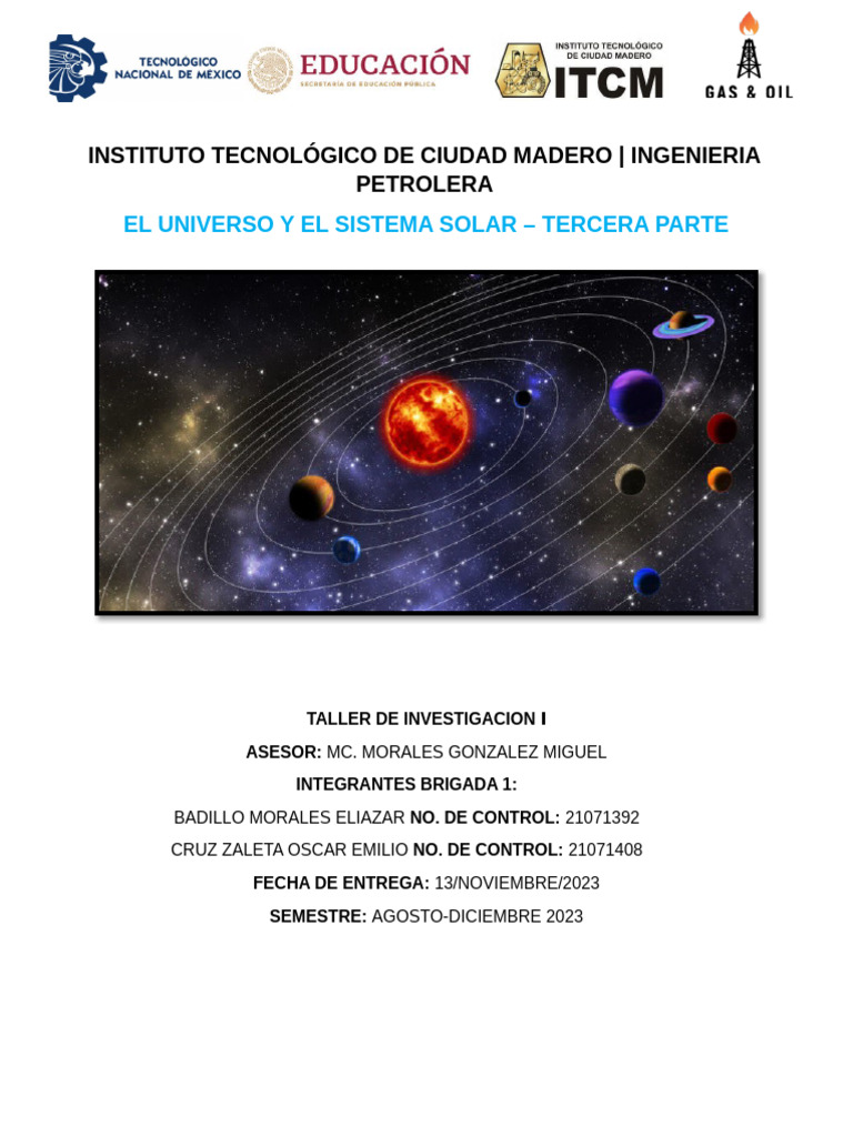El Universo y El Sistema Solar Parte 3 | PDF | Dom | Sistema solar