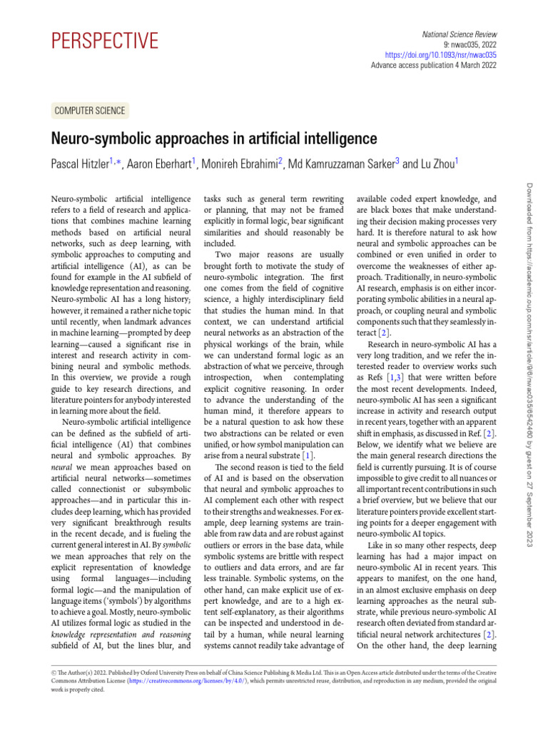 Neuro-Symbolic AI: Overview and Trends | PDF | Artificial Intelligence ...
