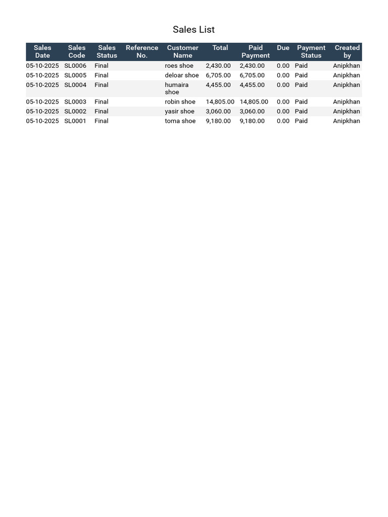Shoe Sales Summary Report | PDF