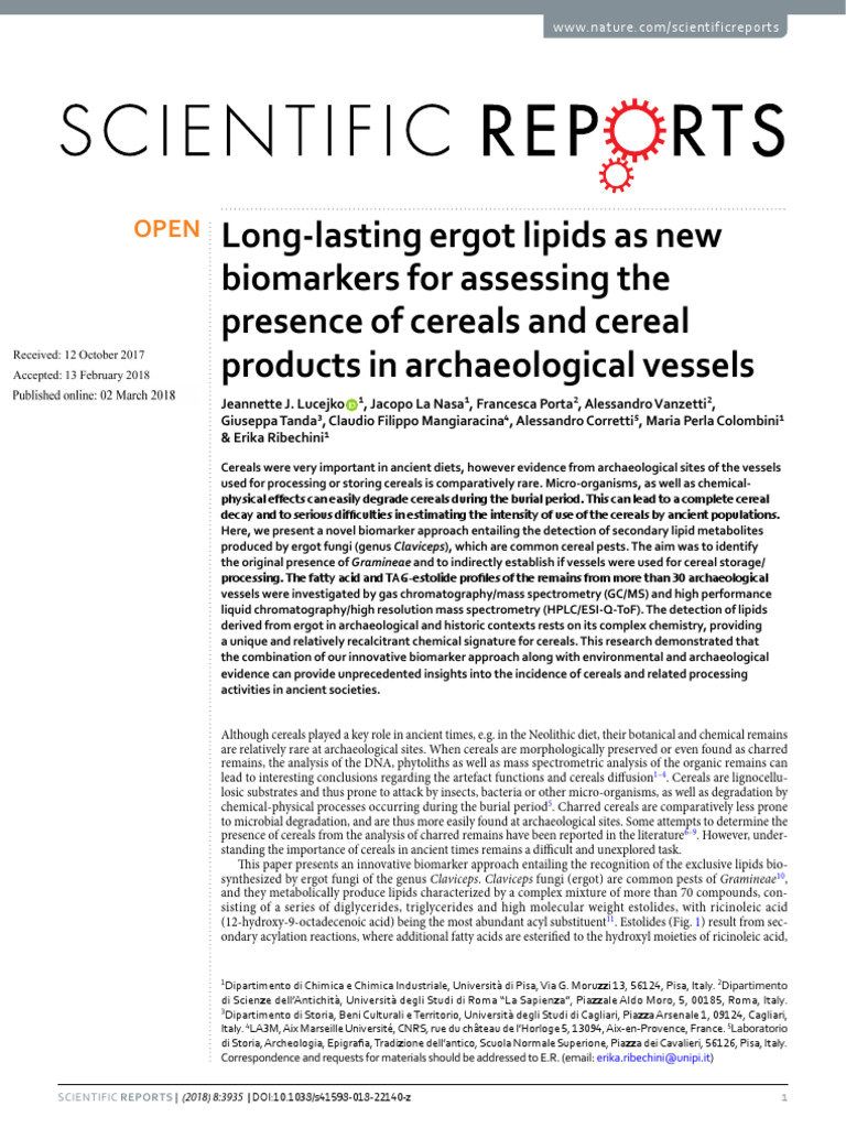 Lucejko Et Al-2018-Ergot Lipids | PDF | High Performance Liquid ...