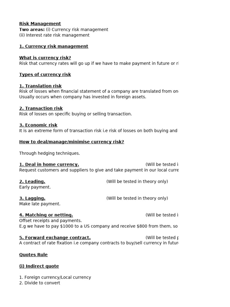 Currency Risk Management Strategies | PDF | Futures Contract | Banks